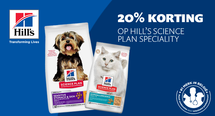 ACTIE: Hill's Science Plan Speciality -20% ACTIE: Hill's Science Plan Speciality -20%