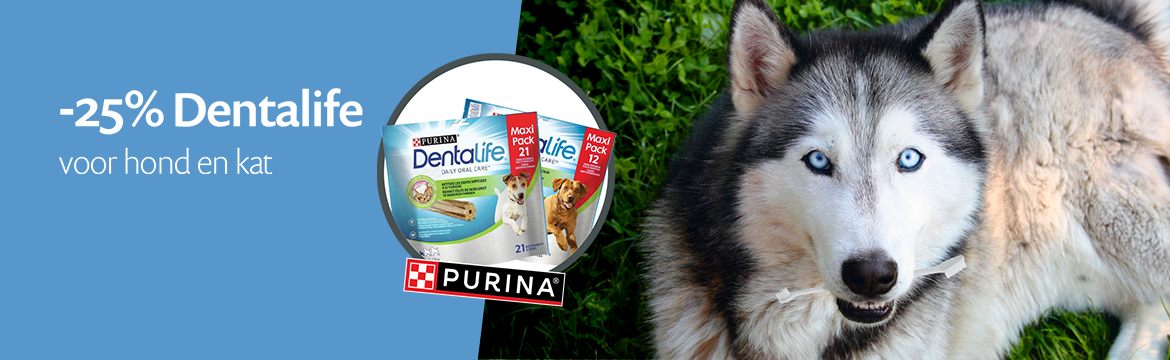 ACTIE: 25% korting op Purina Dentalife voor hond en kat ACTIE: 25% korting op Purina Dentalife voor hond en kat