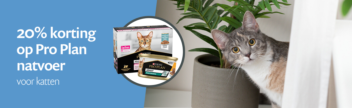 ACTIE: 20% korting op Purina Pro Plan kat natvoer