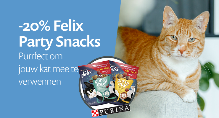 ACTIE: 20% korting op Felix Party Snacks ACTIE: 20% korting op Felix Party Snacks