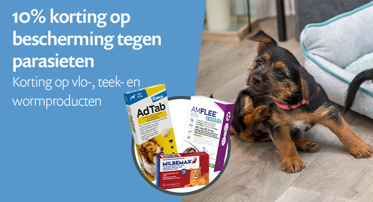 ACTIE: -10% op selectie producten tegen vlooien, teken en wormen