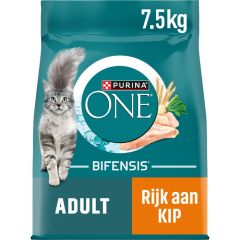 Purina One Adult Rijk aan Kip en Volkoren Granen kattenvoer 7,5 kilo