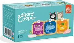 Edgard & Cooper Kat Multipack Kabeljauw - Wild - Kalkoen 6 x 85gr Let Op: THT 7-2024