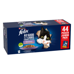Felix Elke Dag Feest pouch mix selectie gelei (rund, kip, zalm en tonijn) multipack 44x85gr