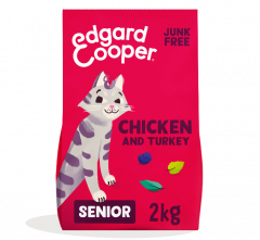 Edgard & Cooper graanvrij kip en kalkoen senior kattenvoer 2kg