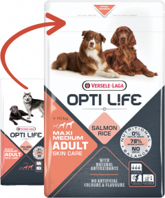 Versele Laga Opti Life skin care adult medium-maxi hondenvoer 12.5 kg