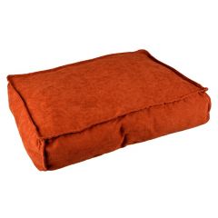 Kussen rechthoekig velvet copper rood/wit S - 56x40x13	