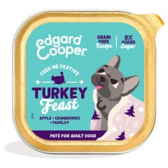 Edgard & Cooper Feestelijke Kalkoen Kerstdiner - Paté in kuipje hond 11 x 150 gram