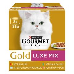 Gourmet Gold Luxe Mix kattenvoer nat 8x85g