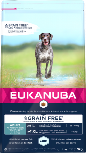 Eukanuba graanvrij zeevis grote rassen hondenvoer 3kg zak