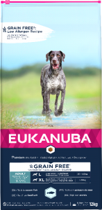 Eukanuba graanvrij zeevis grote rassen volwassen hond 12kg zak