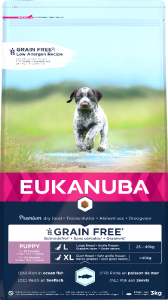 Eukanuba graanvrij zeevis puppy's van grote rassen hondenvoer 3kg zak