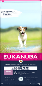 Eukanuba graanvrij zeevis puppy's van kleine & middelgrote rassen hondenvoer 12kg zak