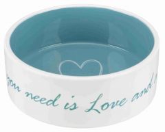 Trixie Keramische Voer/Waterbak: All you need is Love and a Pet 20 cm 