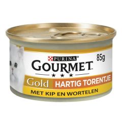 Gourmet Gold Hartig Torentje met Kip & Wortel natvoer kat 85 gram