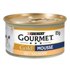 Gourmet Gold Mousse met Kalkoen natvoer kat 85 gram